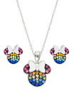 fBYj[ fB[X lbNXE`[J[Ey_ggbv ANZT[ Children's 2-Pc. Set Crystal Multicolor Minnie Mouse Pendant Necklace and Stud Earrings in Sterling Silver Multi