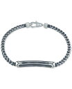 エスクァイア レディース ブレスレット・バングル・アンクレット アクセサリー Diamond Link Bracelet (1/10 ct. t.w.) in Black or Blue Ion-Plated Stainless Steel Black(4)