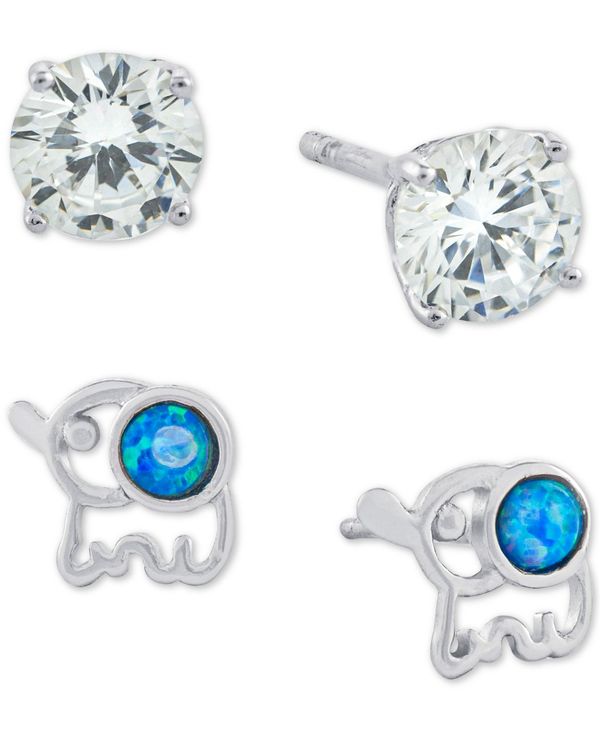 ジャーニ ベルニーニ レディース ピアス・イヤリング アクセサリー 2-Pc. Cubic Zirconia & Simulated Opal Elephant Stud Earrings in Sterling Silver Sterling Silver