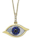 GtB[ fB[X lbNXE`[J[Ey_ggbv ANZT[ EFFY Mother-of-Pearl Sapphire (1/10 ct. t.w.) & Diamond Accent Evil-Eye 18 Pendant Necklace in 14k Gold Gold