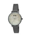 {u}bL fB[X rv ANZT[ Women's Black Alloy Bracelet Glitter Dial Mesh Watch 32mm Black