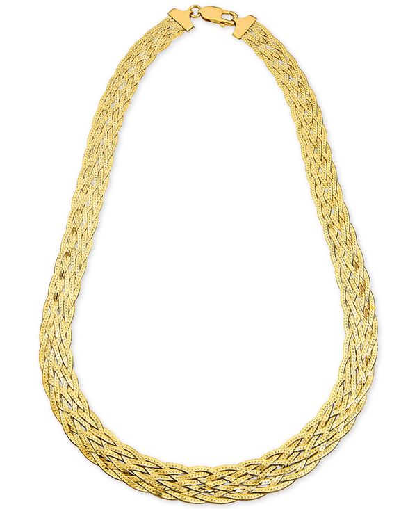 W[j xj[j fB[X lbNXE`[J[Ey_ggbv ANZT[ Braided Chain 18 Statement Necklace in 18k Gold-Plated Sterling Silver Sterling Silver