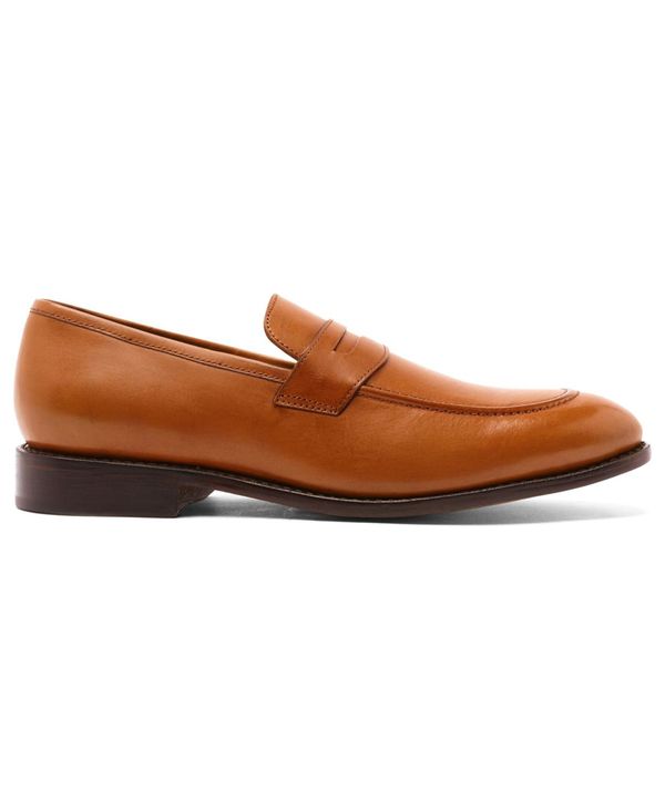 アンソニー ヴィア メンズ スリッポン・ローファー シューズ Men's Gerry Penny Loafer Slip-On Goodyear Dress Shoes Tan