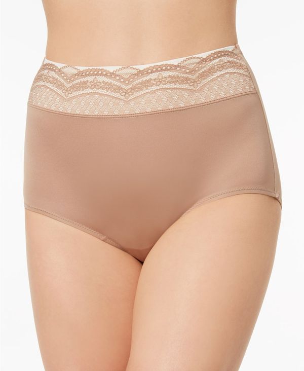 ワーナーズ レディース ナイトウェア アンダーウェア No Pinching No Problems Lace-Waist Brief Underwear RS7401P Toasted Almond (Nude 4) 1