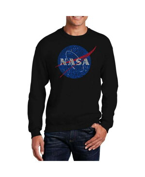 エルエーポップアート メンズ パーカー・スウェット アウター Men's Word Art NASA's Most Notable Missions Crewneck Sweatshirt Black