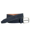ジョンストンアンドマーフィー メンズ ベルト アクセサリー Perfed Suede Belt Navy
