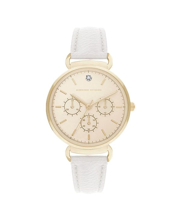 ɥꥢ̥åǥ ǥ ӻ ꡼ Women's Mock Chronograph and White Lea...