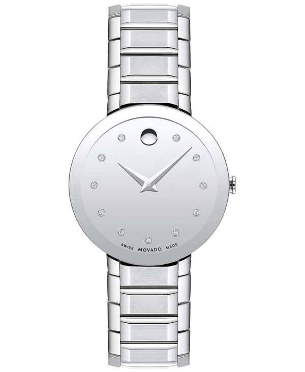 モバド モバド レディース 腕時計 アクセサリー Sapphire Women's Swiss Diamond (1/20 ct. t.w.) Silver-Tone Bracelet Watch 28mm Silver