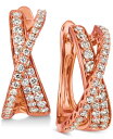  @ fB[X sAXECO ANZT[ Nude Diamond Crisscross Drop Earrings (1 ct. t.w.) in 14k Rose Gold Rose Gold