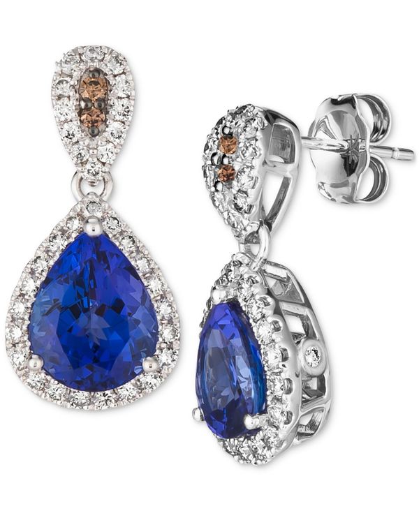 ル ヴァン レディース ピアス・イヤリング アクセサリー Blueberry Tanzanite (2 ct. t.w.) & Diamond (5/8 ct. t.w.) Drop Earrings in 14k White Gold Tanzanite