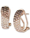 ル ヴァン レディース ピアス・イヤリング アクセサリー Ombré Chocolate Diamond (3/4 ct. t.w.) & Nude Diamond (1/2 ct. t.w.) Omega Hoop Earrings in 14k Rose Gold Rose Gold