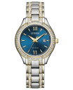 V`Y fB[X rv ANZT[ Eco-Drive Women's Silhouette Crystal Two-Tone Stainless Steel Bracelet Watch 30mm Two-tone