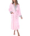 ホワイトマーク レディース ナイトウェア アンダーウェア Plus Size Leopard Print Cozy Lounge Robe Pink Leopard(4)