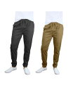 ギャラクシーバイハルビック メンズ カジュアルパンツ ボトムス Men's Basic Stretch Twill Joggers Pack of 2 Black Brown(4)