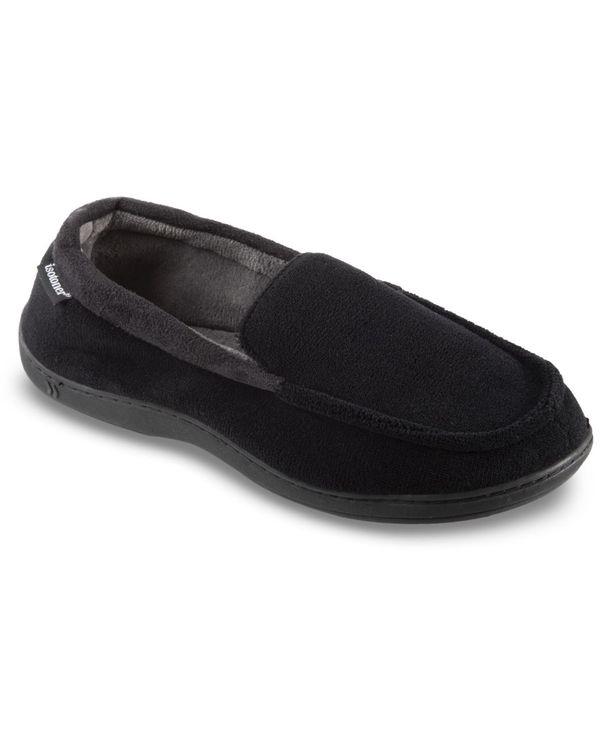 AC\gi[ Y T_ V[Y Men's Microterry Jared Moccasin Slippers Black