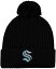 ファナティクス メンズ 帽子 アクセサリー Men's Black Seattle Kraken Primary Logo Cuffed Knit Hat with Pom Black