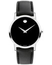 モバド モバド レディース 腕時計 アクセサリー Women's Swiss Museum Classic Black Leather Strap Watch 33mm Silver