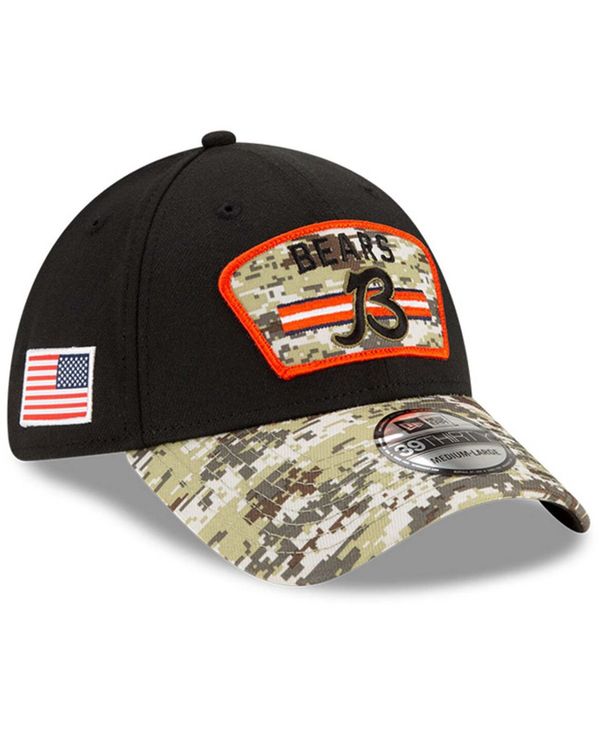 ˥塼  ˹ ꡼ Men's Black-Camouflage Chicago Bears 2021 Salute To Service B 39THIRTY Flex Hat Black-Camouflage