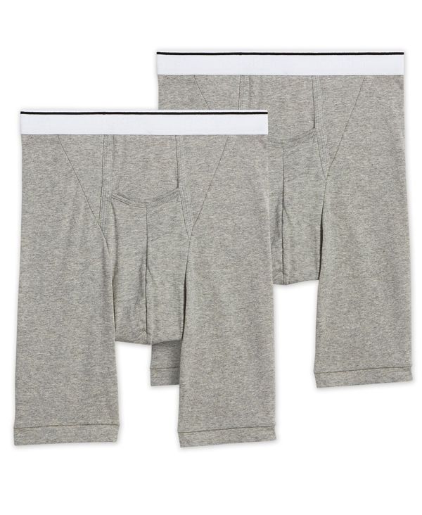 ジョッキー メンズ ボクサーパンツ アンダーウェア Men's Pouch Midway Boxer Briefs Pack of 2 Gray Heather