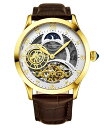 XgD[O Y rv ANZT[ Men's Brown Leather Strap Watch 44mm Brown