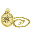 XgD[O Y rv ANZT[ Men's Gold Tone Stainless Steel Chain Pocket Watch 48mm Silver