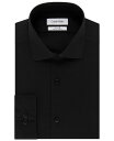 カルバンクライン メンズ シャツ トップス Calvin Klein Men's STEEL Slim-Fit Non-Iron Stretch Performance Dress Shirt Jet Black