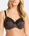 エロミ レディース ブラジャー アンダーウェア Full Figure Morgan Banded Underwire Stretch Lace Bra EL4110 Online Only Ebony