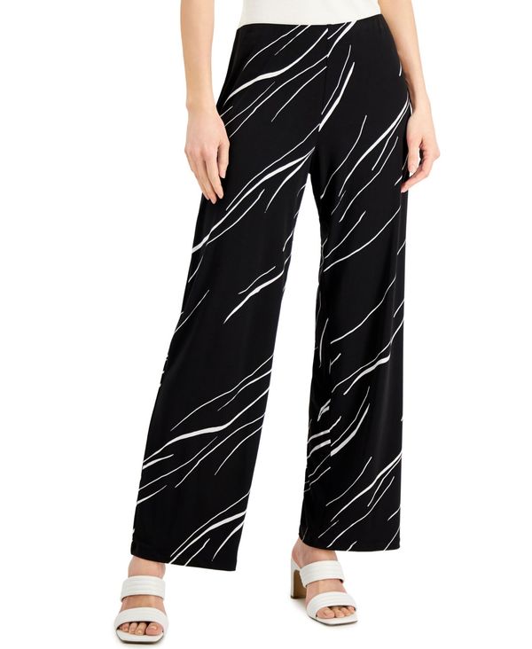 アルファニ レディース カジュアルパンツ ボトムス Printed Wide-Leg Pants Large Linear Breeze