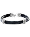 GtB[ Y uXbgEoOEANbg ANZT[ EFFY&reg; Men's Leather Multi-Cord Statement Bracelet in Sterling Silver Sterling Silver