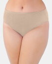 バニティフェア レディース パンツ アンダーウェア Women's Illumination&reg; Plus Size High-Cut Satin-Trim Brief Underwear 13810 Rose Beige