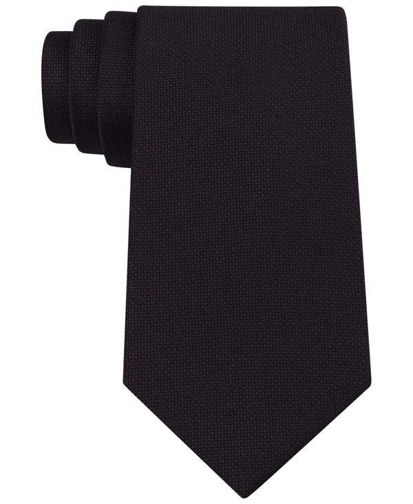 カルバンクライン メンズ ネクタイ アクセサリー Silver Spun Solid Slim Tie Black