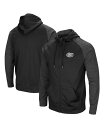 コロシアム メンズ パーカー・スウェット アウター Men's Black Florida Gators Big and Tall Blackout Raglan Full-Zip Hoodie Black