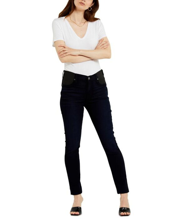 セブンフォーオールマンカインド レディース デニムパンツ ボトムス Side-Panel Skinny Maternity Jeans Dark Wash