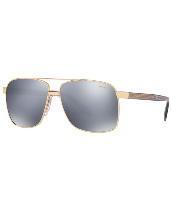 ヴェルサーチ ヴェルサーチ メンズ サングラス・アイウェア アクセサリー Polarized Sunglasses VE2174 59 GOLD/DK GREY MIRROR SILVER POLAR