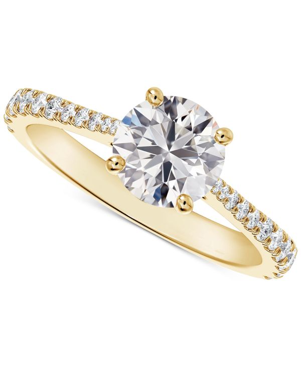 tH[Go[}[N fB[X O ANZT[ Diamond Round-Cut Solitaire Tapered Pav&eacute; Engagement Ring (1-1/10 ct. t.w.) in 14k Gold Yellow Gold