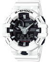 W[VbN Y rv ANZT[ Men's Analog-Digital White Resin Strap Watch 54mm GA700-7A White/Black