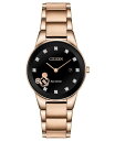 シチズン レディース 腕時計 アクセサリー Eco-Drive Women s Mickey Mouse Diamond-Accent Rose Gold-Tone Bracelet Watch 29.5mm Rose Gold-tone