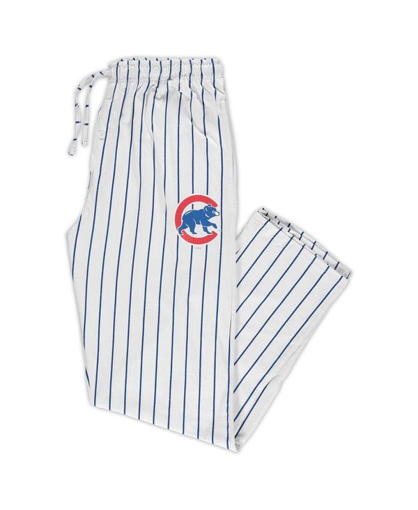 コンセプツ スポーツ メンズ カジュアルパンツ ボトムス Men's White Royal Chicago Cubs Big and Tall Pinstripe Sleep Pants White Royal