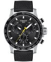 eB\bg Y rv ANZT[ Men's Swiss Chronograph Supersport Black Textile Strap Watch 40mm Black