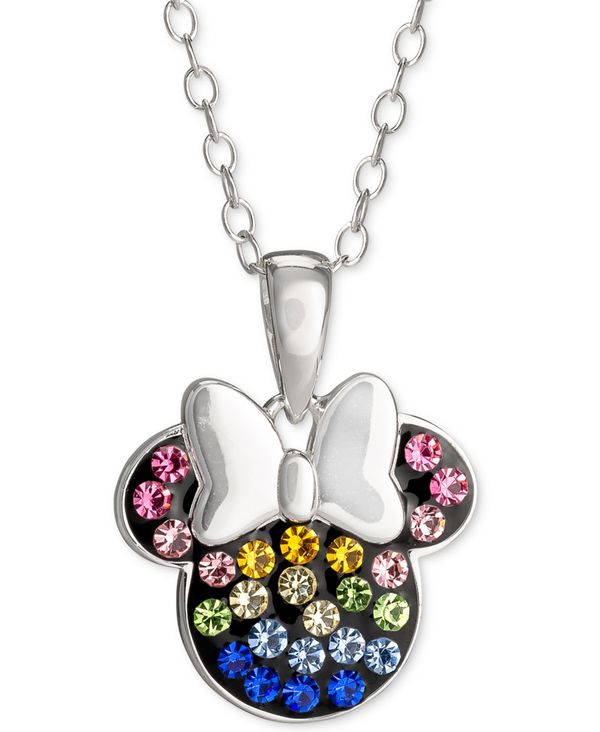 fBYj[ fB[X lbNXE`[J[Ey_ggbv ANZT[ Children's Rainbow Crystal Minnie Mouse 18 Pendant Necklace in Sterling Silver Sterling Silver