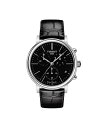 eB\bg Y rv ANZT[ Men's Swiss Chronograph Carson Premium Black Leather Strap Watch 41mm Black