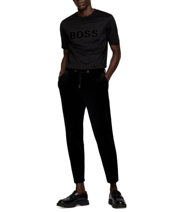 定番特価 ヒューゴボス メンズ Tシャツ トップス BOSS Men's Organic-Cotton T-Shirt Black:ReVida 店 定番NEW