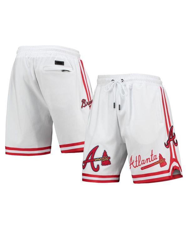 在庫最安値 プロスタンダード メンズ ハーフパンツ・ショーツ ボトムス Men's White Atlanta Braves Team Logo Shorts White：ReVida 店 得価最新品