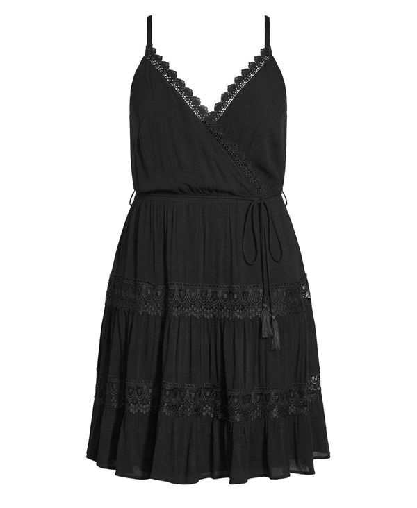 得価超激安 シティーシック レディース ワンピース トップス Trendy Plus Size Sunset Dream Midi Dress Black：ReVida 店 新作正規品