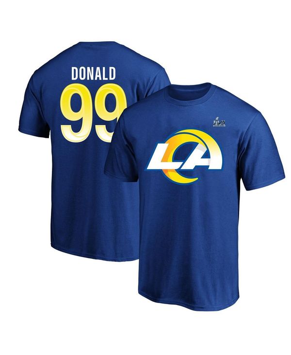 再入荷安い ファナティクス メンズ Tシャツ トップス Men's Branded Aaron Donald Royal Los Angeles Rams Super Bowl LVI Bound Big Tall Name Number T-shirt Royal：ReVida 店 超歓迎国産