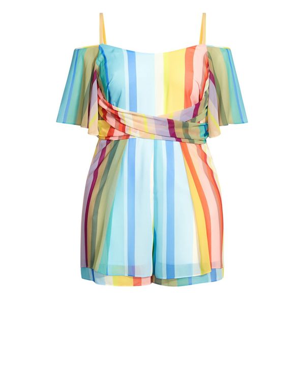 新作最安値 シティーシック レディース ハーフパンツ・ショーツ ボトムス Trendy Plus Size Gelato Stripe Romper Gelato Stripe:ReVida 店 大特価在庫