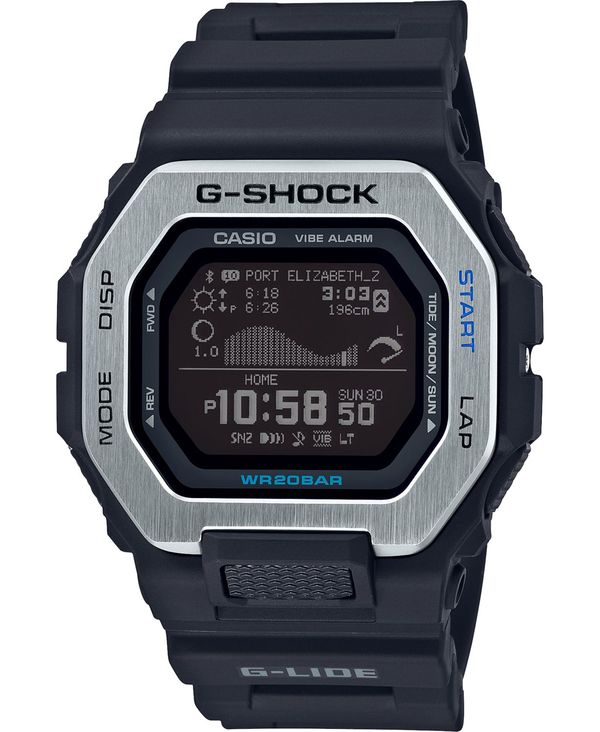 ジーショック メンズ 腕時計 アクセサリー Men's Connected Digital G-Lide Black Resin Strap Watch 46mm Black And Silver