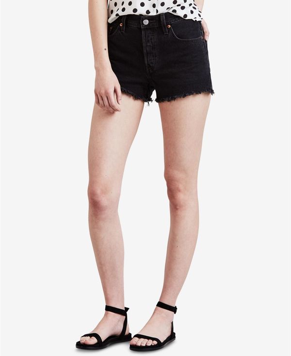 リーバイス レディース ハーフパンツ・ショーツ ボトムス Women's 501 Cotton High-Rise Denim Shorts Lunar Black