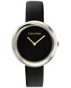 JoNC fB[X rv ANZT[ Women's Twisted Bezel Black Leather Strap Watch 34mm Black