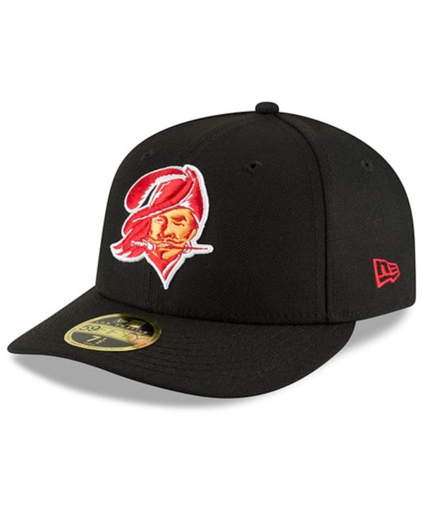 ニューエラ メンズ 帽子 アクセサリー Men's Black Tampa Bay Buccaneers Omaha Throwback Low Profile 59Fifty Fitted Hat Black